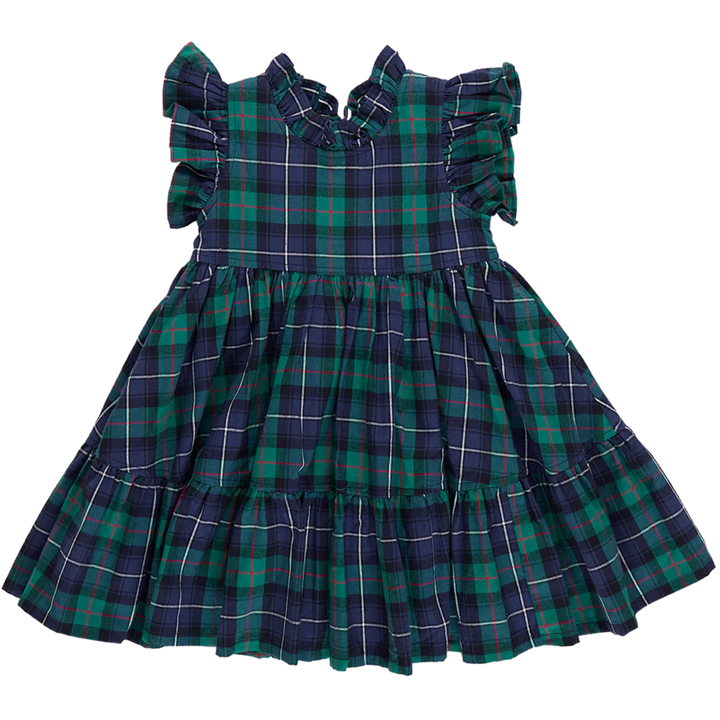 Jennifer Dress - Green Tartan front