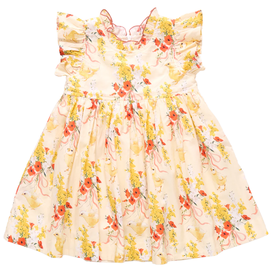 Jennifer Dress - Yellow Chicks front