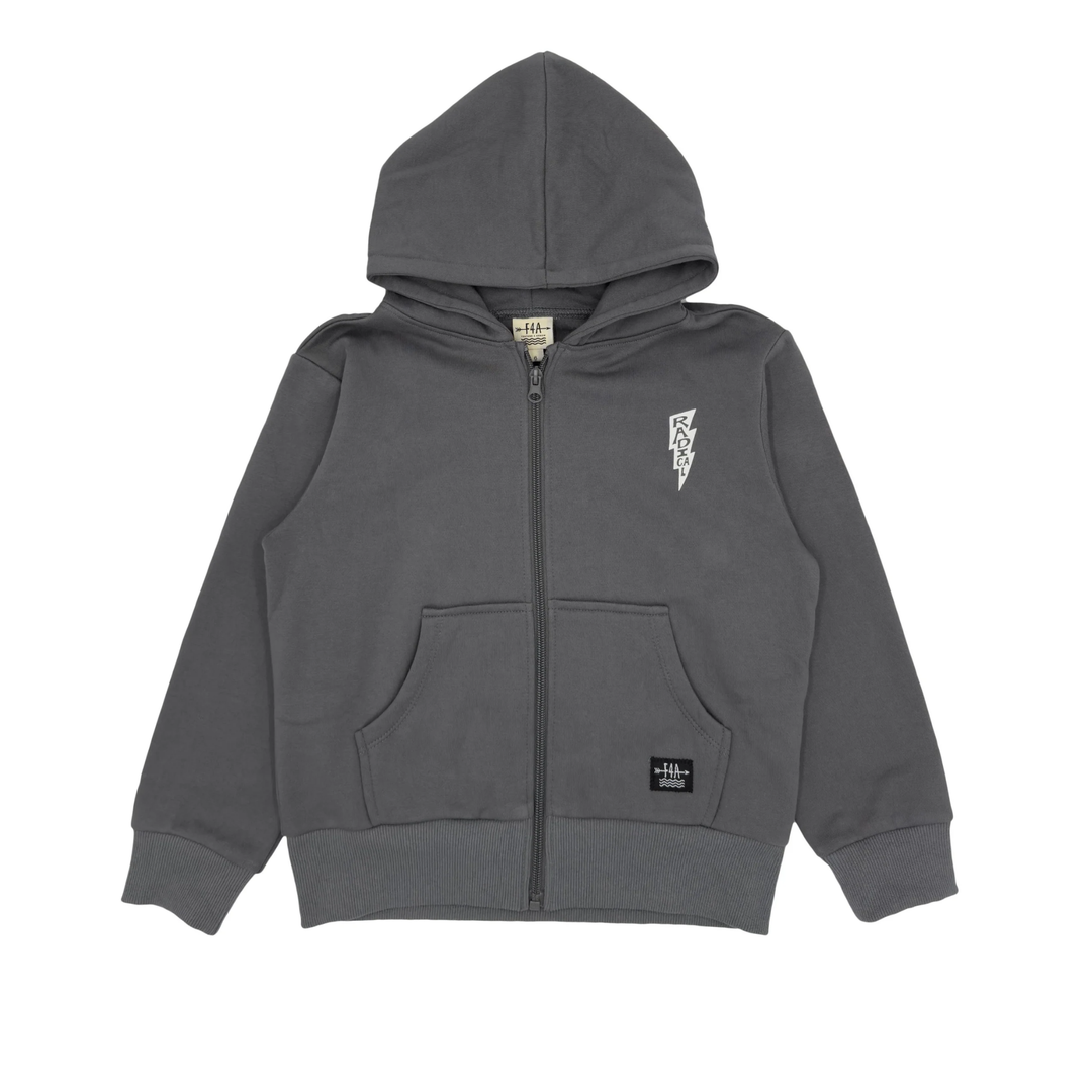 Jones Fleece Zip Hoodie in Charcoal front