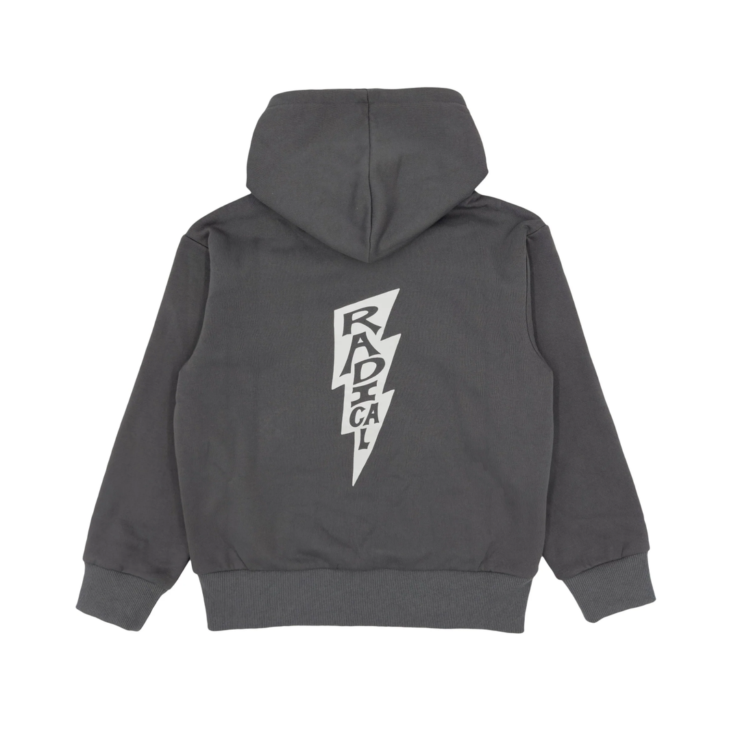 Jones Fleece Zip Hoodie in Charcoal back