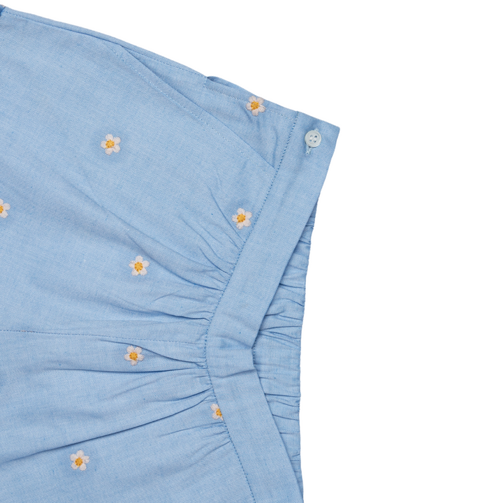 Joseph Shorts in Embroidered Blue Chambray details