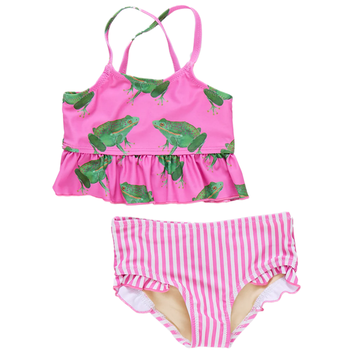 Joy Tankini - Magenta Pink Frogs front