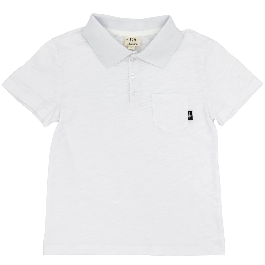 Kai Short Sleeve Polo Shirt in White front