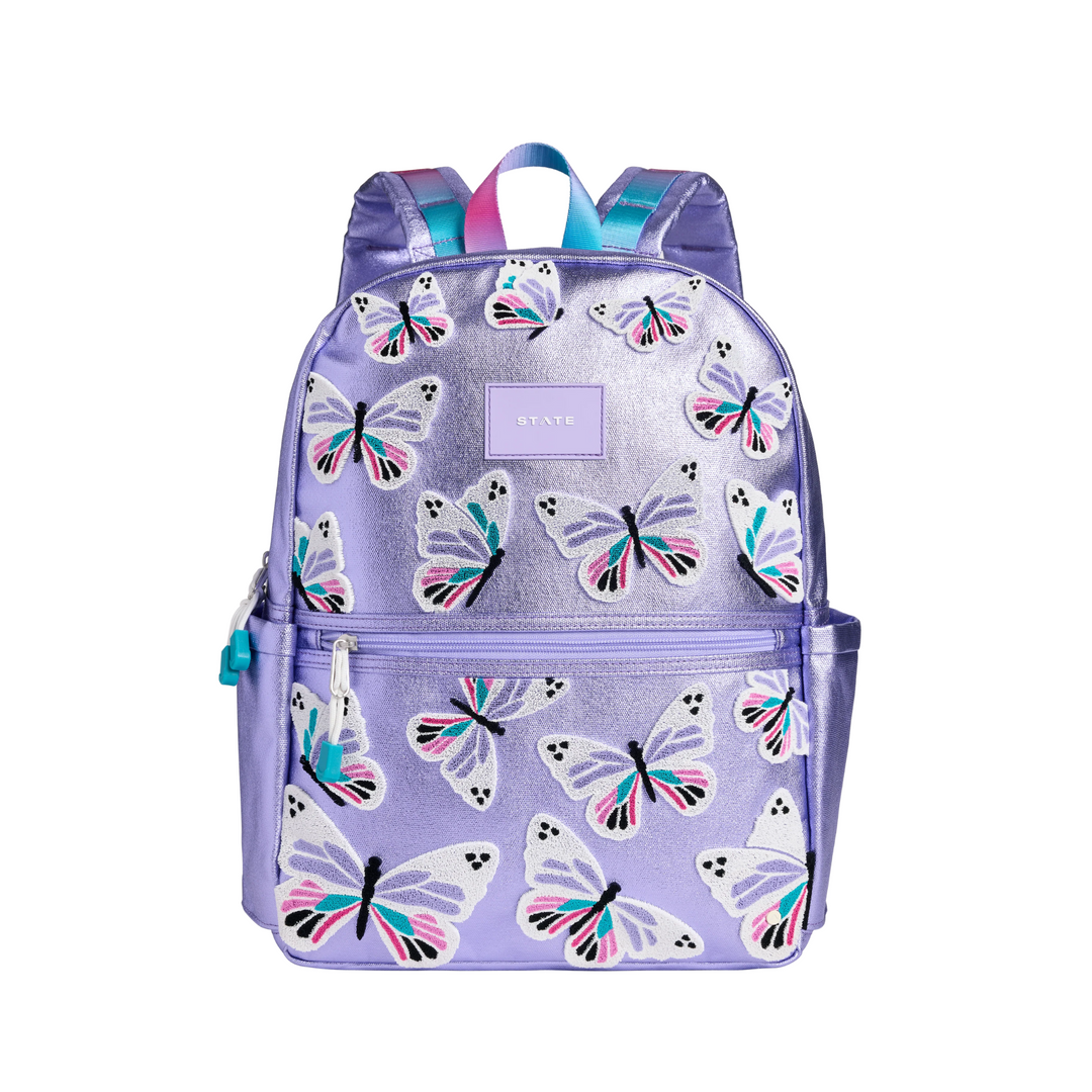 Kane Kids Double Pocket Backpack in 3D Butterfly front