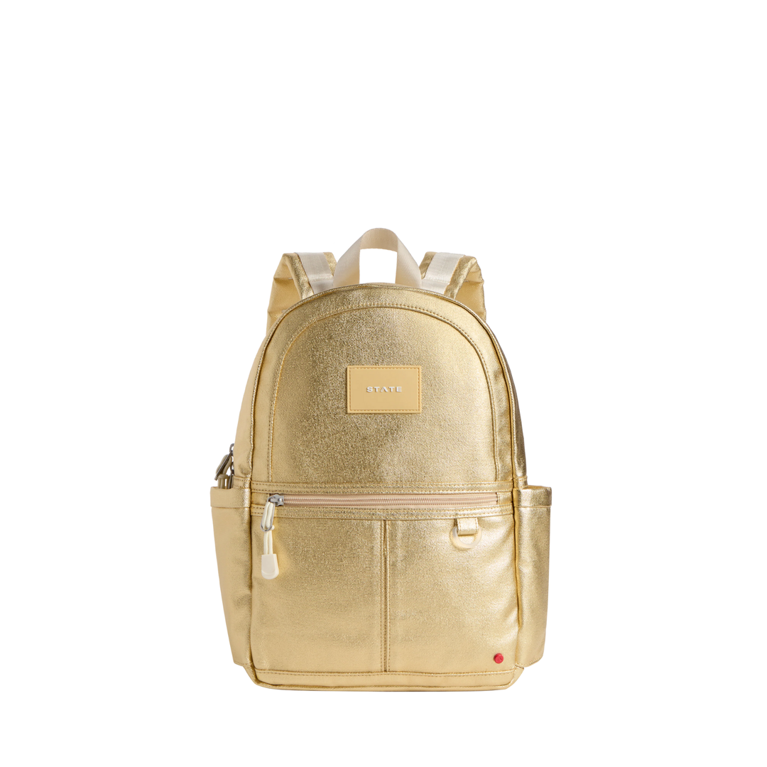 Kane Kids Mini Backpack in Metallic Gold front