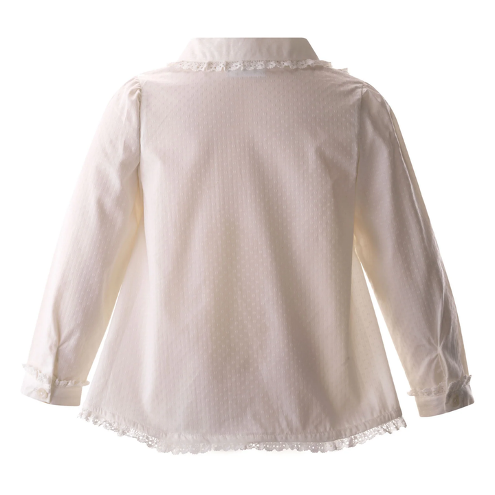 Lace Trim Blouse in Ivory back