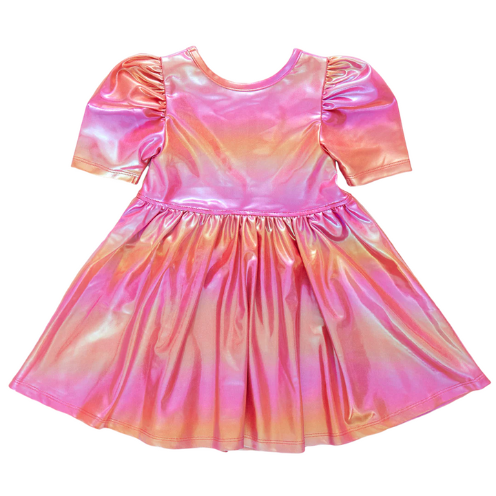 Lame Laurie Dress - Rainbow Pink Lame back