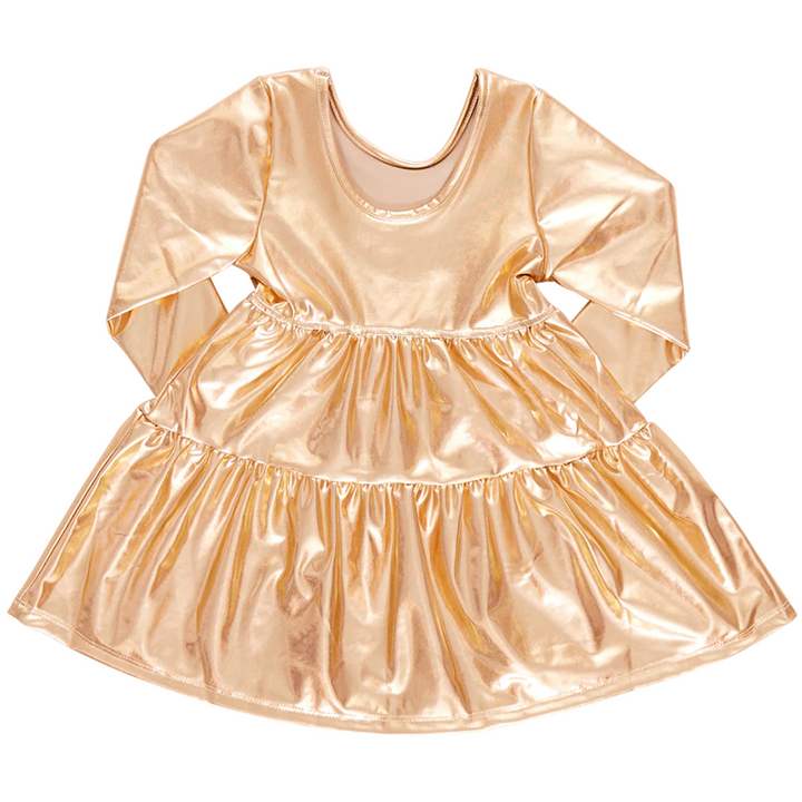 Lame Polly Dress - Gold back