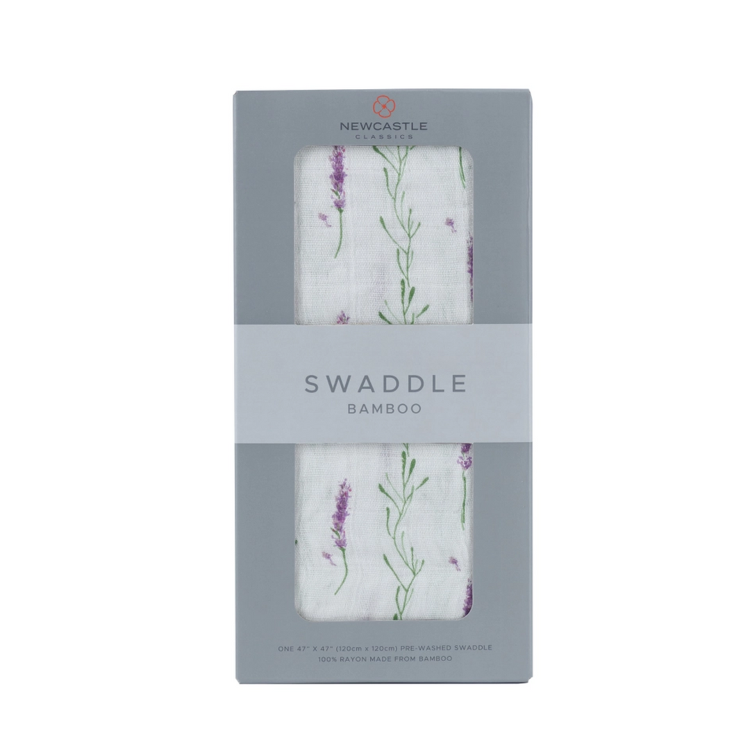 Lavender Stem Swaddle front