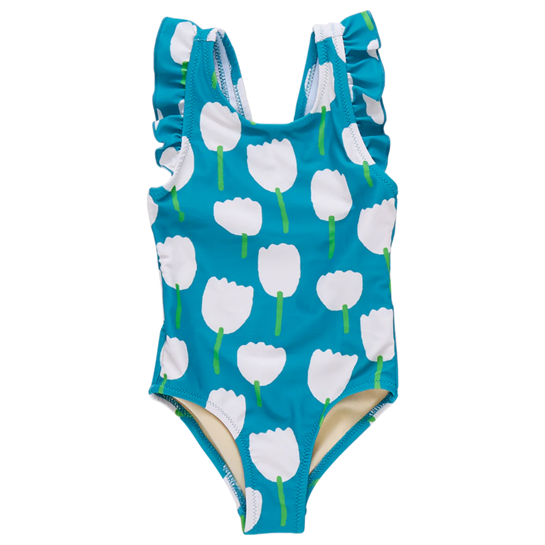 Liv Bow Suit - White Tulips front