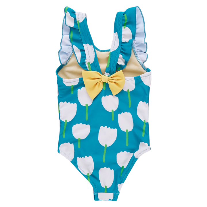 Liv Bow Suit - White Tulips back