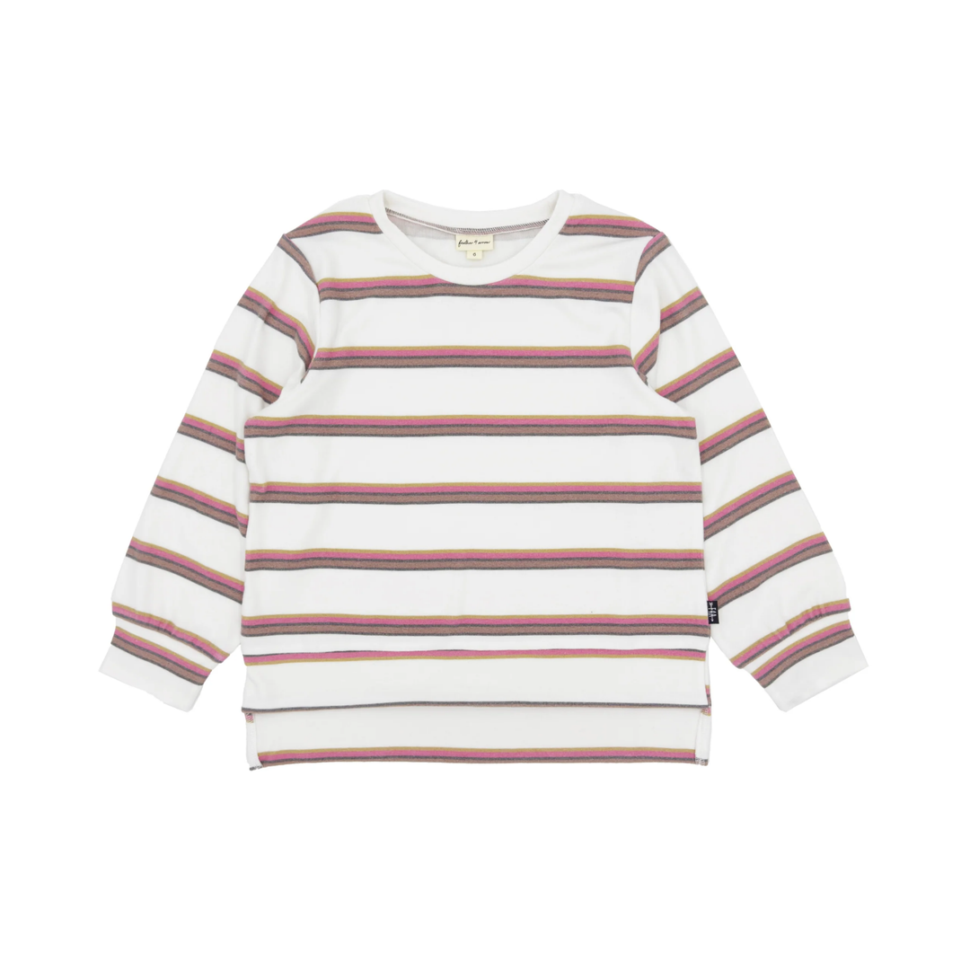 Liv Hacci Pullover in Cream Stripe front