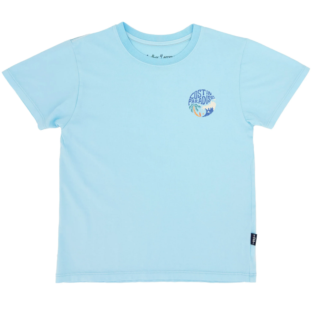 Lost in Paradise Vintage Tee in Crystal Blue front