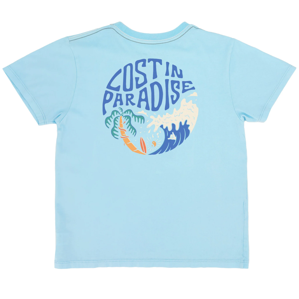 Lost in Paradise Vintage Tee in Crystal Blue back