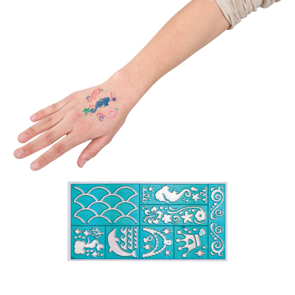 a hand with Tattoo samples