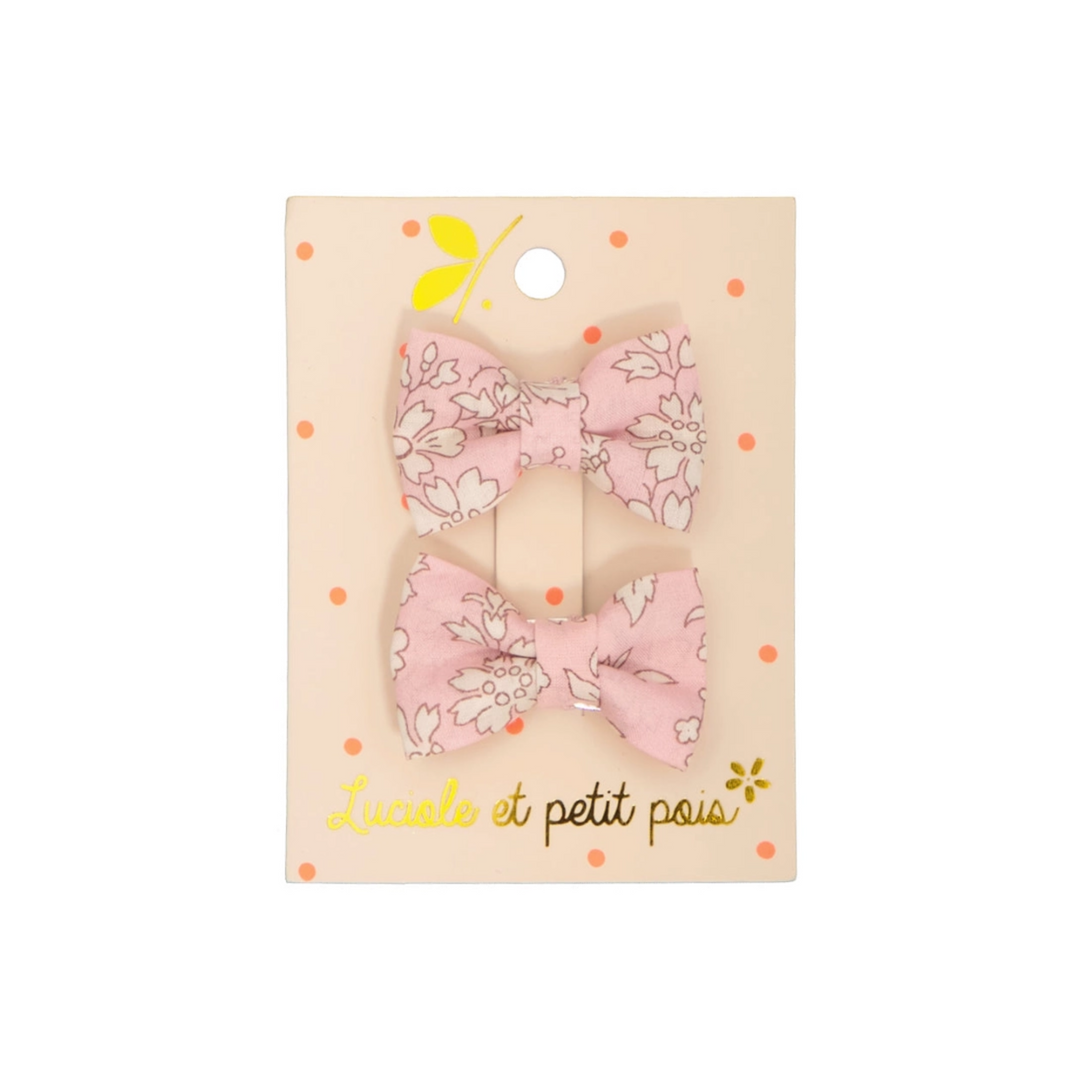 Mini Butterfly Clips - Liberty Capel Pink front