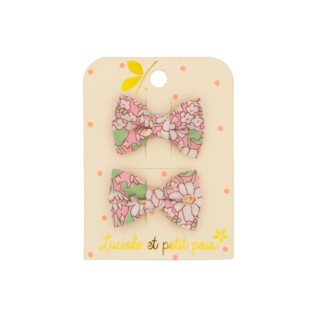 Mini Butterfly Hair Clips - Liberty Alice Peach front