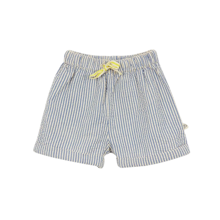 Baby Shorts in Blue Mini Stripe front