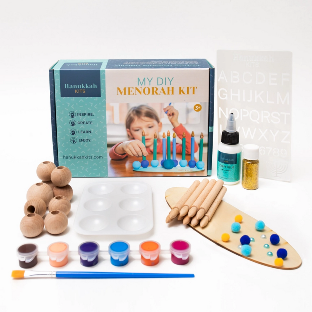 DIY Hanukkah Menorah Kit - Chanukah front