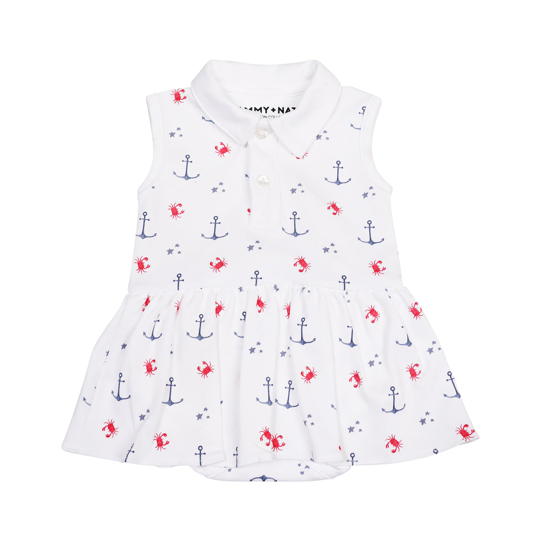 Nautical Crab Polo Riley Romper