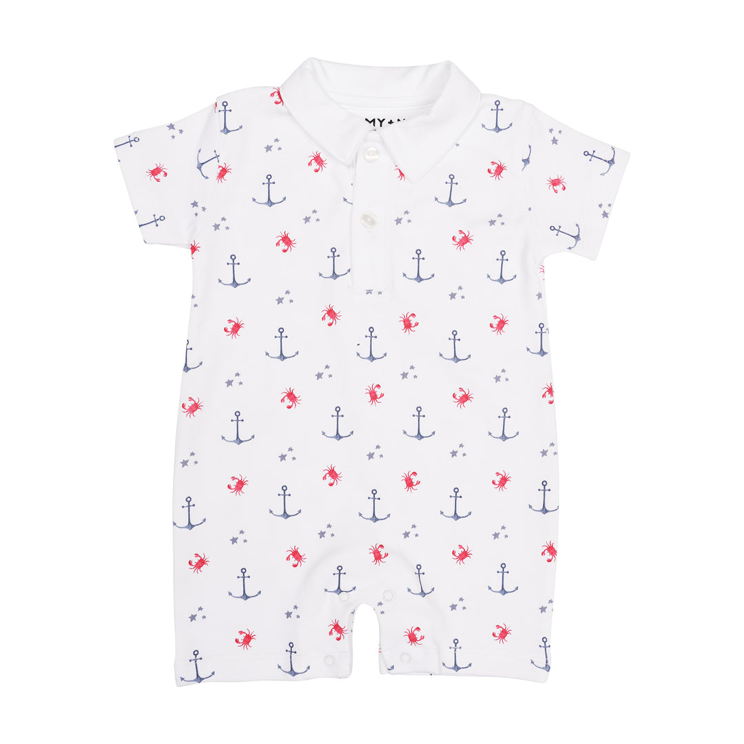 Nautical Crab Polo Summer Romper