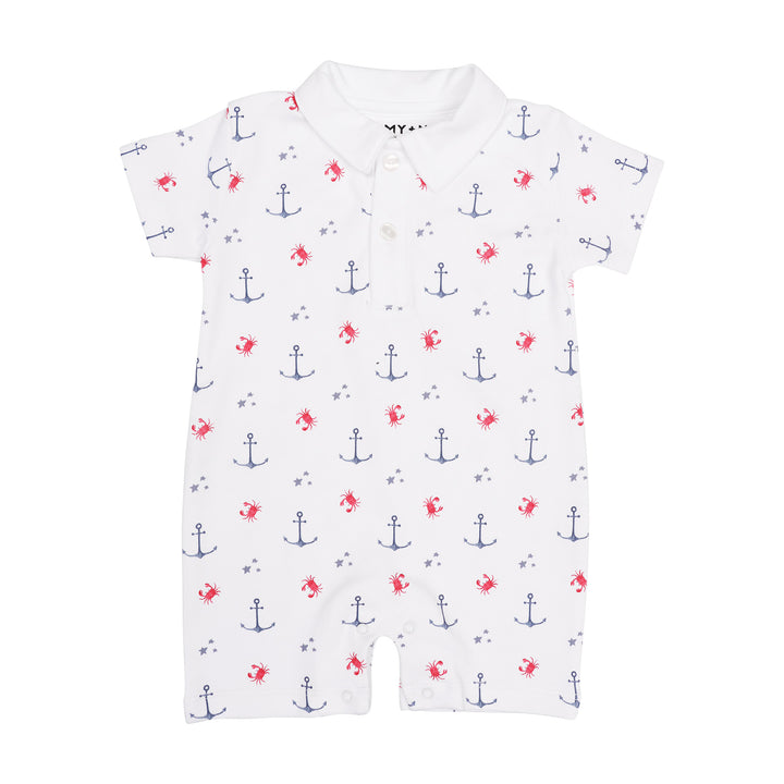 Nautical Crab Polo Summer Romper