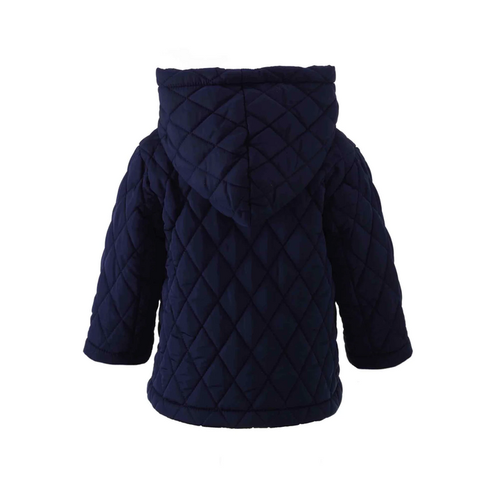 Quilted Jacket with Hood  in Navy back