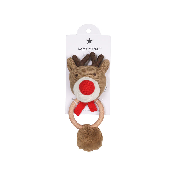 Organic Reindeer Rattle in Brown