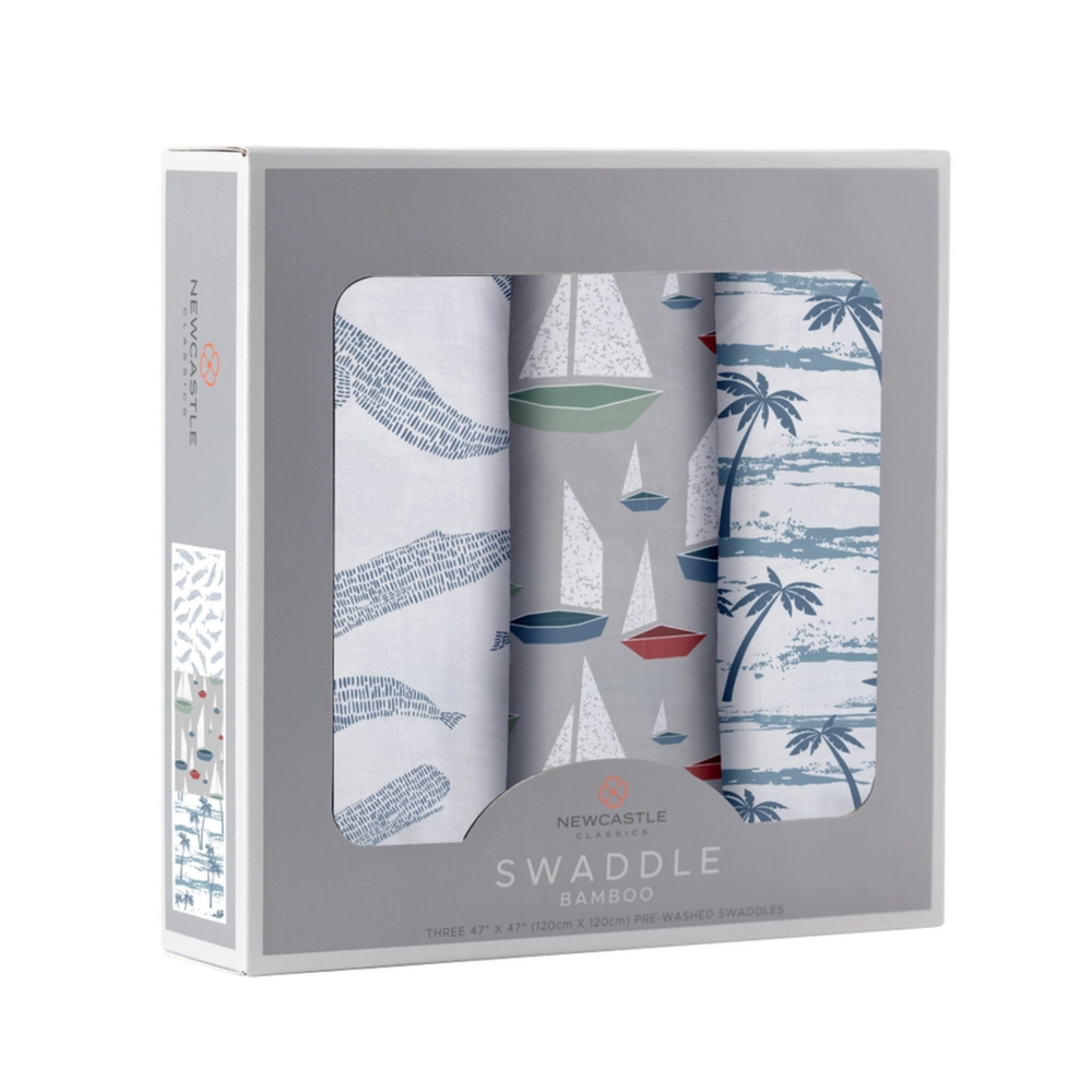 Ocean Tides Bamboo Swaddles in a box