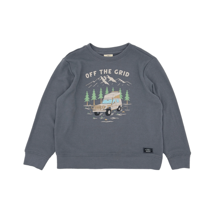 Off the Grid Hacci Pullover in Charcoal front