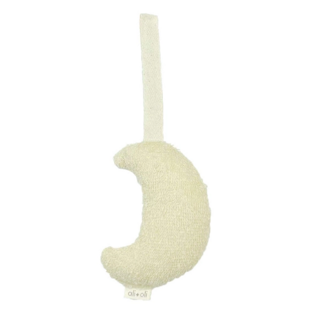 Plush Moon Pacifier Holder in Terry Cloth moon