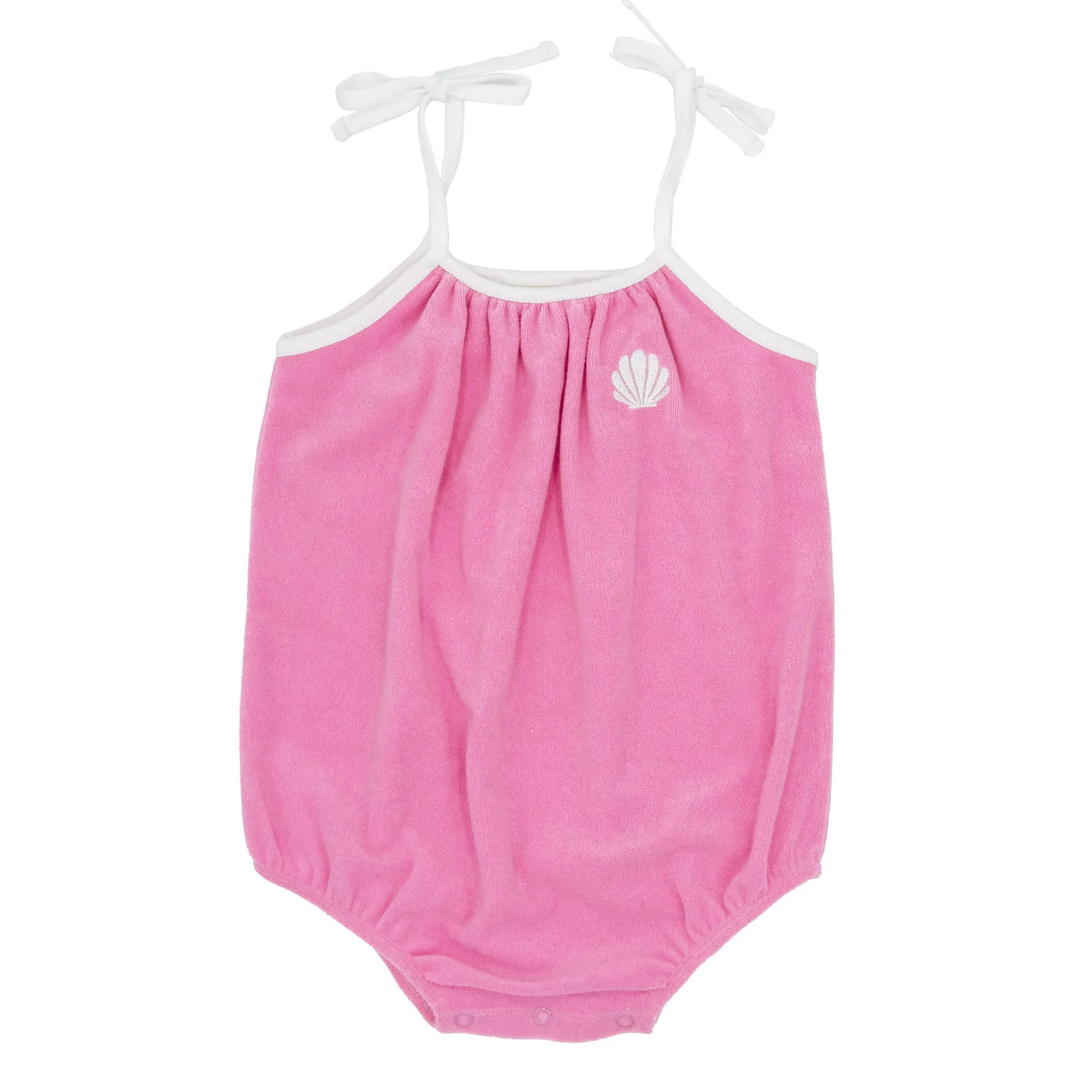 Poolside Terry Romper in Pink Carnation front