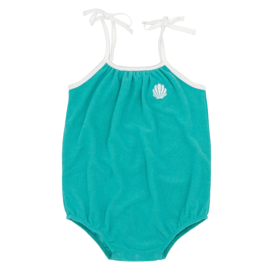 Poolside Terry Romper in Pool Blue front