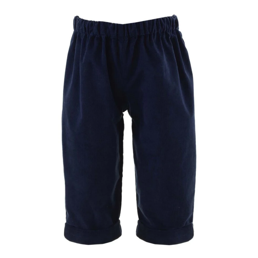 Pull-on Babycord Trousers in Navy front