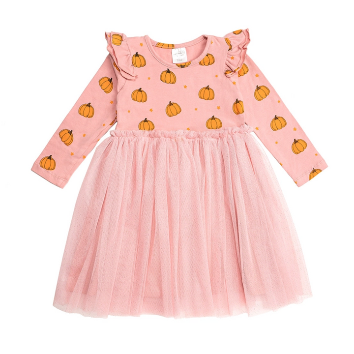 Pumpkin Blush Long Sleeve Tutu Dress front