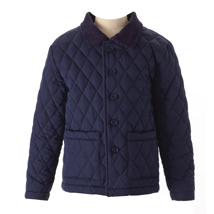 Quilted Jacket in Navy front