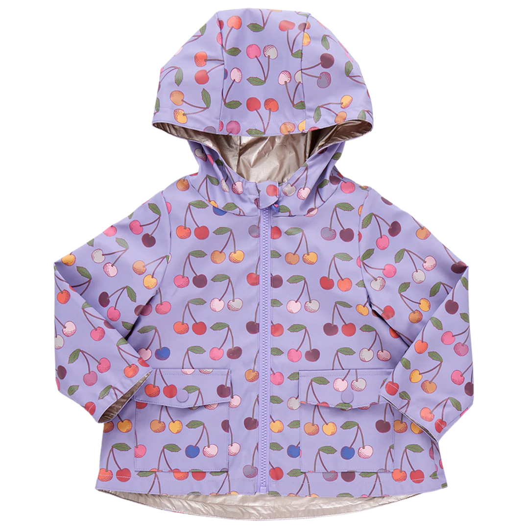 Rafa Rain Coat - Lavender Cherry front