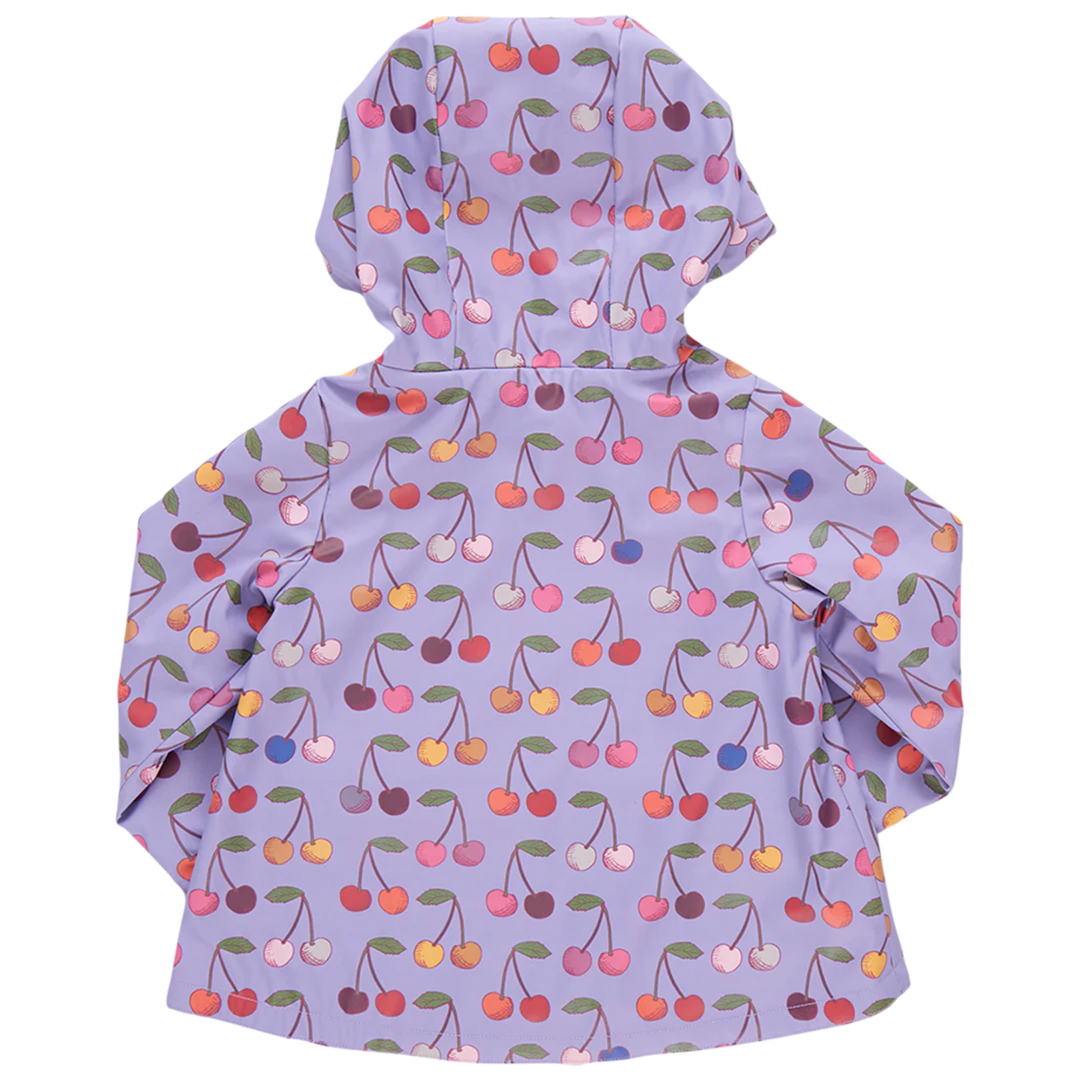 Rafa Rain Coat - Lavender Cherry back