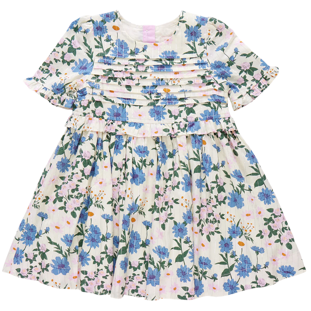 Raquel Dress - Melon Daisy Floral front