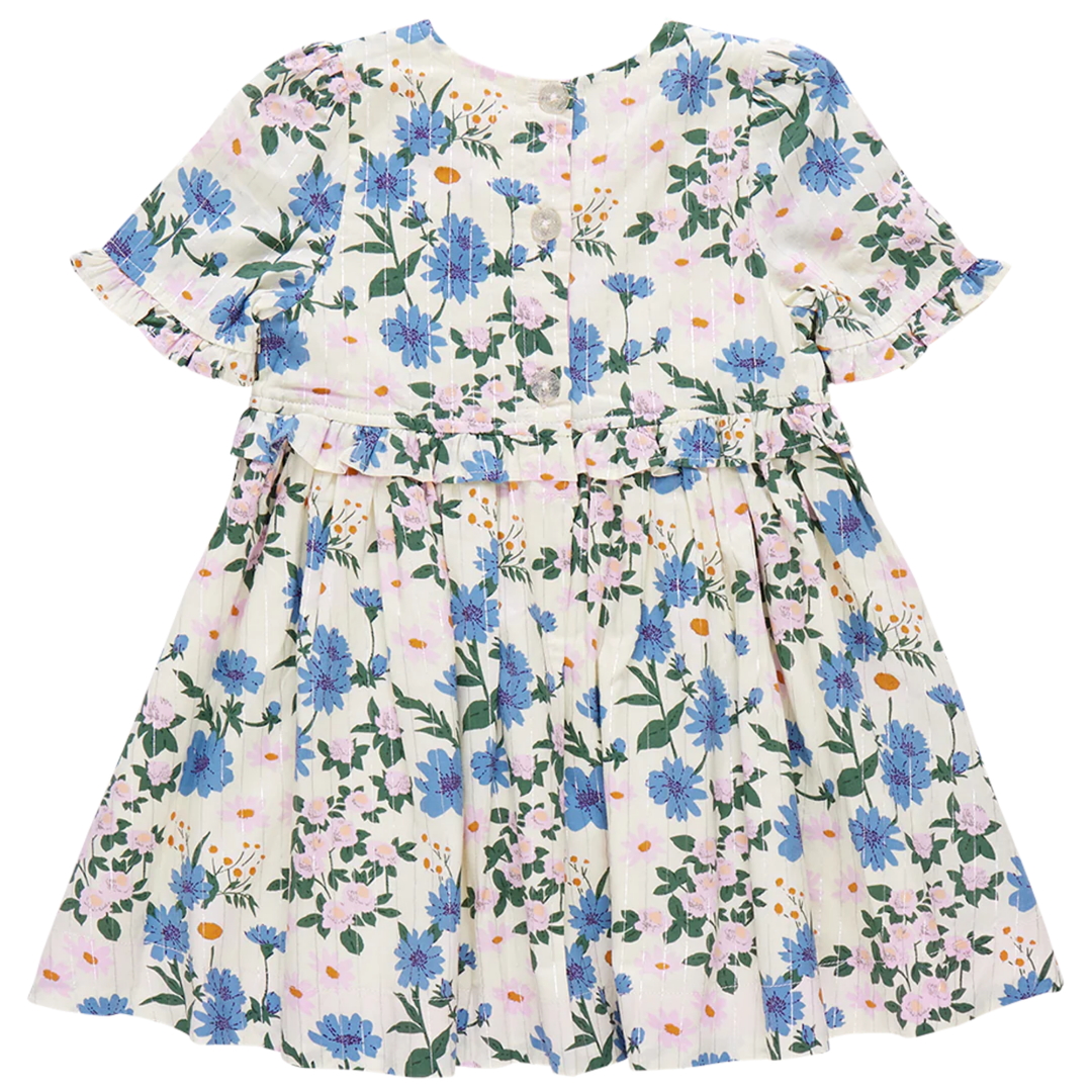 Raquel Dress - Melon Daisy Floral back