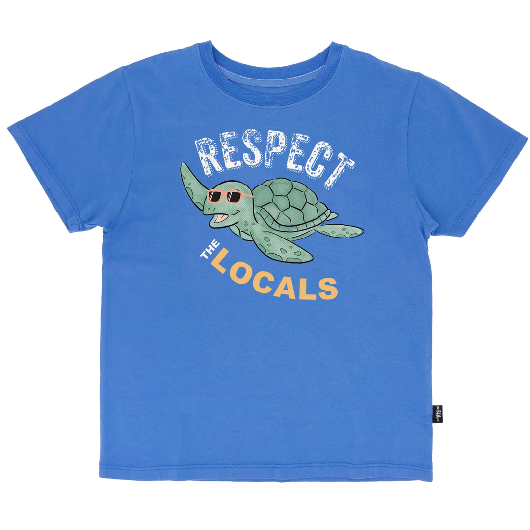 Respect the Locals Vintage Tee in Marina Blue front