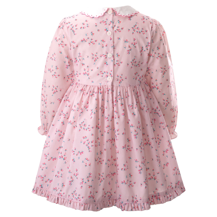 Rosebud Scalloped Collar Dress in Pink back