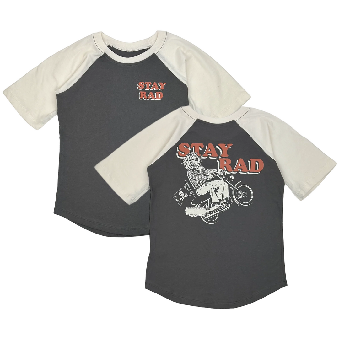 Stay Rad Raglan in Vintage Black/Natural