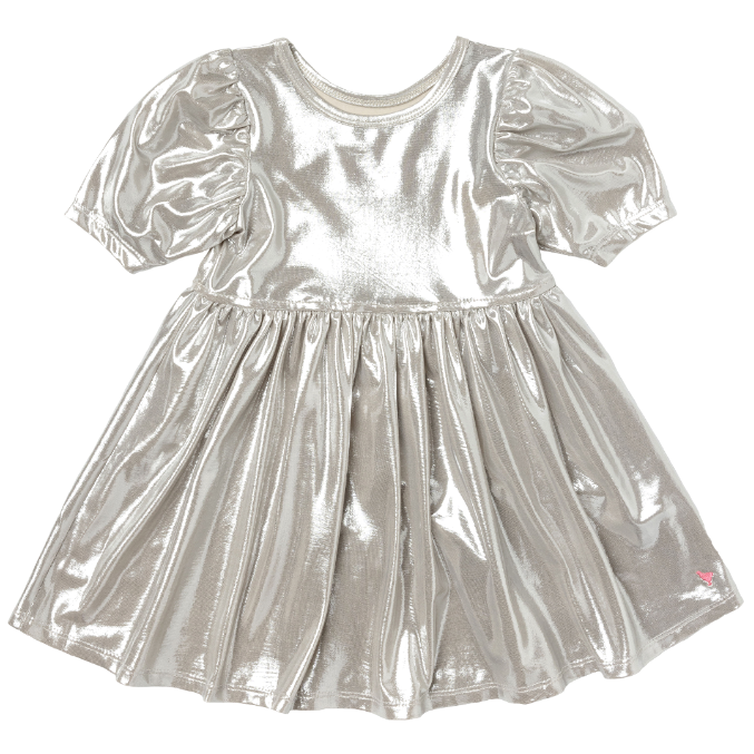 silver lame dress