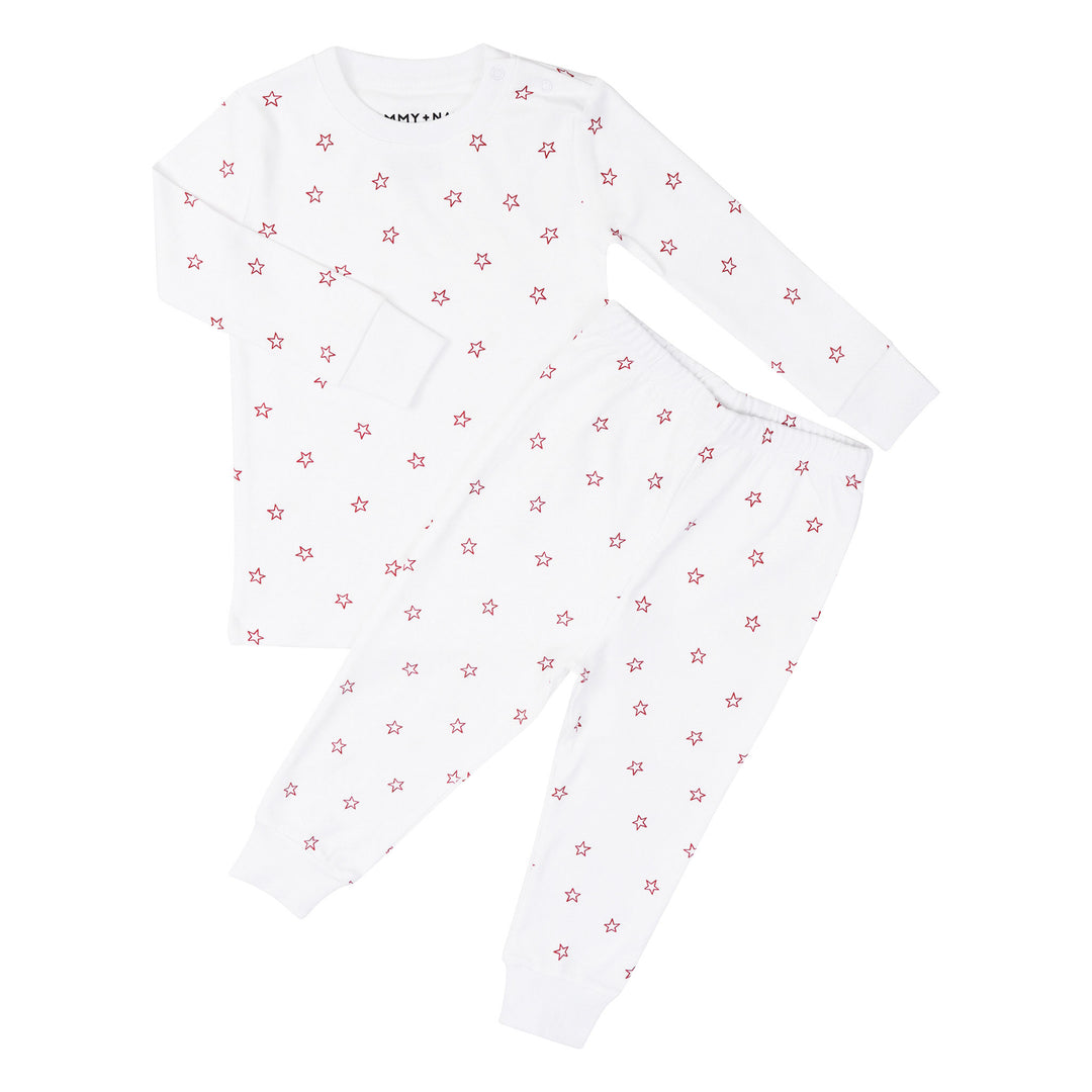 tiny stars pajama in red