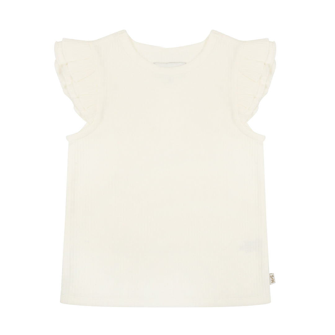 Elsa Flutter Tank in Angel White