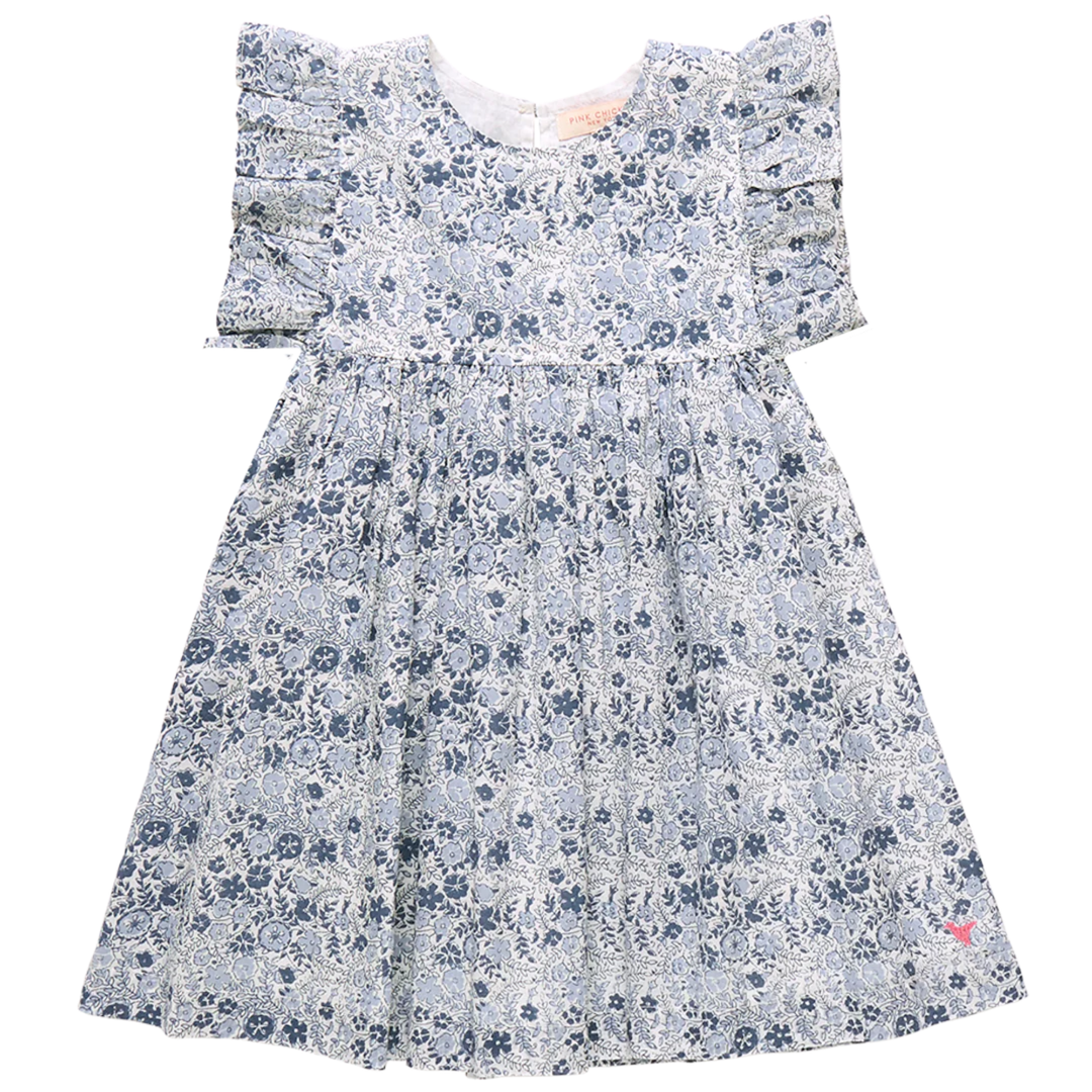 Sarita Dress - Blue Verbena Floral front