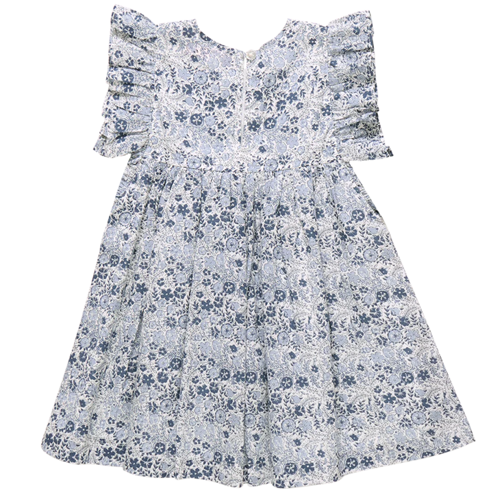 Sarita Dress - Blue Verbena Floral back