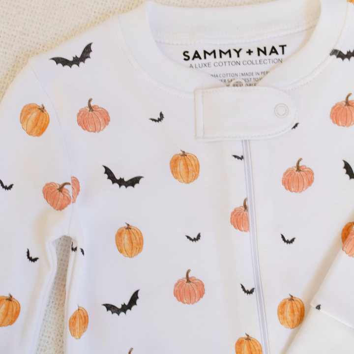 Scary Pumpkin Zipper Romper