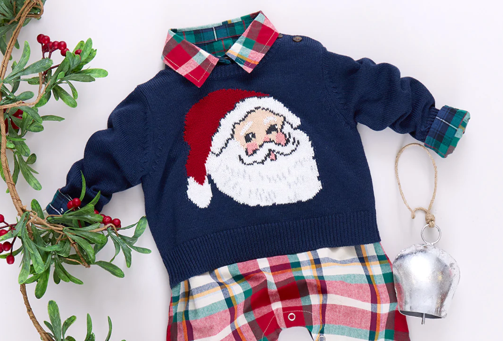 
Baby Boys Oliver Sweater - Navy Santa